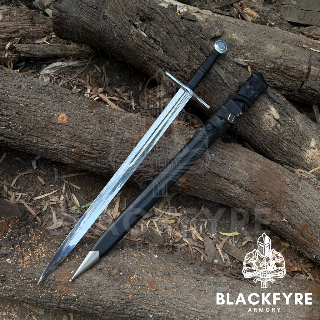 Medieval Crécy Sword – HEMA Training Longsword & Decorative Wall Display | Hand-Forged 5160 Spring Steel